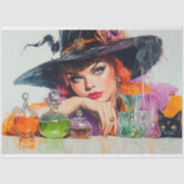 Vetgedrukte rode heks met drankjes Decoupage Tissuepapier (Voorkant)