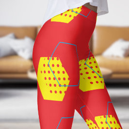 Vetgedrukte rode honing oogstpatroon leggings