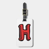 Vetgedrukte rode letter H Fun Alfabet Bagagelabel (Voorkant verticaal)