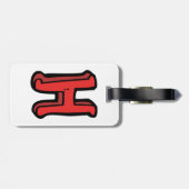 Vetgedrukte rode letter H Fun Alfabet Bagagelabel (Achterkant horizontaal)