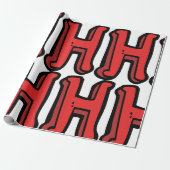 Vetgedrukte rode letter H Fun Alfabet Cadeaupapier (Uitgerold)