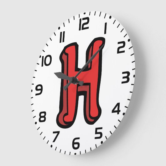 Vetgedrukte rode letter H Fun Alfabet Grote Klok (Hoek)