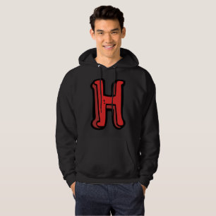 Vetgedrukte rode letter H Fun Alfabet Hoodie