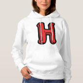 Vetgedrukte rode letter H Fun Alfabet Hoodie (Voorkant)
