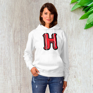 Vetgedrukte rode letter H Fun Alfabet Hoodie
