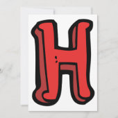 Vetgedrukte rode letter H Fun Alfabet Kaart (Voorkant)