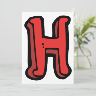 Vetgedrukte rode letter H Fun Alfabet Kaart