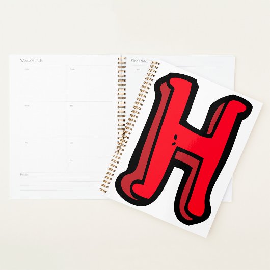 Vetgedrukte rode letter H Fun Alfabet Planner