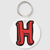 Vetgedrukte rode letter H Fun Alfabet Sleutelhanger (Achterkant)