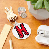 Vetgedrukte rode letter H Fun Alfabet Sleutelhanger