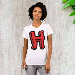 Vetgedrukte rode letter H Fun Alfabet T-shirt