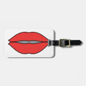 Vetgedrukte rode lippen Pop Art Bagagelabel (Voorkant horizontaal)