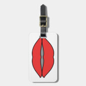 Vetgedrukte rode lippen Pop Art Bagagelabel (Voorkant verticaal)