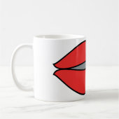 Vetgedrukte rode lippen Pop Art Koffiemok (Links)