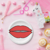 Vetgedrukte rode lippen Pop Art Papieren Bordje (Feest)