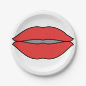 Vetgedrukte rode lippen Pop Art Papieren Bordje (Voorkant)