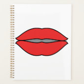 Vetgedrukte rode lippen Pop Art Planner (Voorkant)