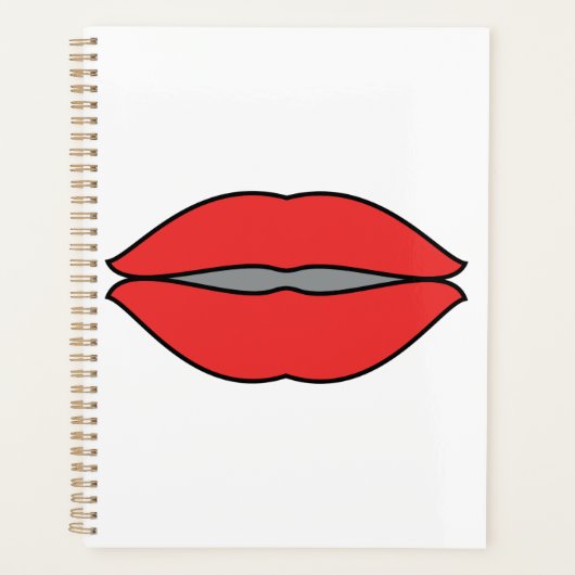 Vetgedrukte rode lippen Pop Art Planner (Voorkant)
