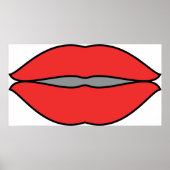 Vetgedrukte rode lippen Pop Art Poster (Voorkant)