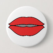 Vetgedrukte rode lippen Pop Art Ronde Button 7,6 Cm (Voorkant)