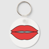 Vetgedrukte rode lippen Pop Art Sleutelhanger (Achterkant)