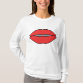 Vetgedrukte rode lippen Pop Art T-shirt (Voorkant)