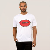 Vetgedrukte rode lippen Pop Art T-shirt (Voorkant volledig)