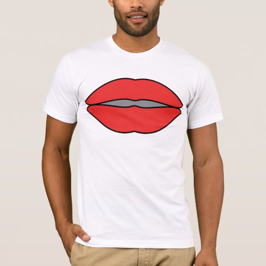 Vetgedrukte rode lippen Pop Art T-shirt (Voorkant)