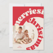 Vetgedrukte rode moderne typografie Christmas One  Feestdagenkaart (Voorkant)