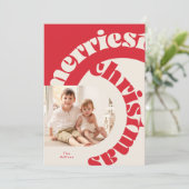 Vetgedrukte rode moderne typografie Christmas One  Feestdagenkaart (Staand voorkant)