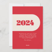 Vetgedrukte rode moderne typografie Christmas One  Feestdagenkaart (Achterkant)