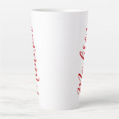 Vetgedrukte rode naam Handgeschreven script Aangep Latte Mok (Voorkant)