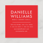 Vetgedrukte Rode Notaris Openbare QR Code Fun Vierkante Visitekaartje (Achterkant)