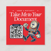 Vetgedrukte Rode Notaris Openbare QR Code Fun Vierkante Visitekaartje (Voorkant)