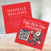 Vetgedrukte Rode Notaris Openbare QR Code Fun Vierkante Visitekaartje