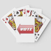 Vetgedrukte rode pijl voor stemmen in verkiezingsc pokerkaarten (Achterkant)