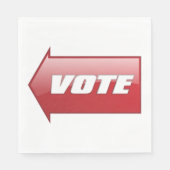 Vetgedrukte rode pijl voor stemmen in verkiezingsc servet (Voorkant)