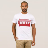Vetgedrukte rode pijl voor stemmen in verkiezingsc t-shirt (Voorkant volledig)