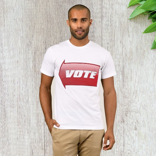 Vetgedrukte rode pijl voor stemmen in verkiezingsc t-shirt