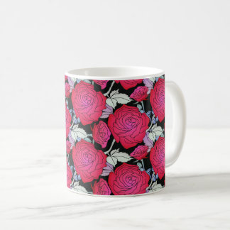 Vetgedrukte rode rozen Floral Elegance Koffiemok