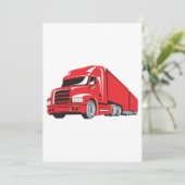 Vetgedrukte rode semi-truck Big Rig Trucker Kaart (Staand voorkant)