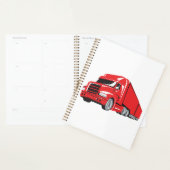 Vetgedrukte rode semi-truck Big Rig Trucker Planner (Display)
