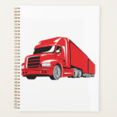 Vetgedrukte rode semi-truck Big Rig Trucker Planner (Voorkant)