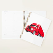 Vetgedrukte rode semi-truck Big Rig Trucker Planner