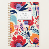 Vetgedrukte rode Sinaasappels bloemmotief geperson Planner (Voorkant)