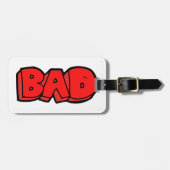 Vetgedrukte rode slechte graffiti stijl tekst bagagelabel (Voorkant horizontaal)