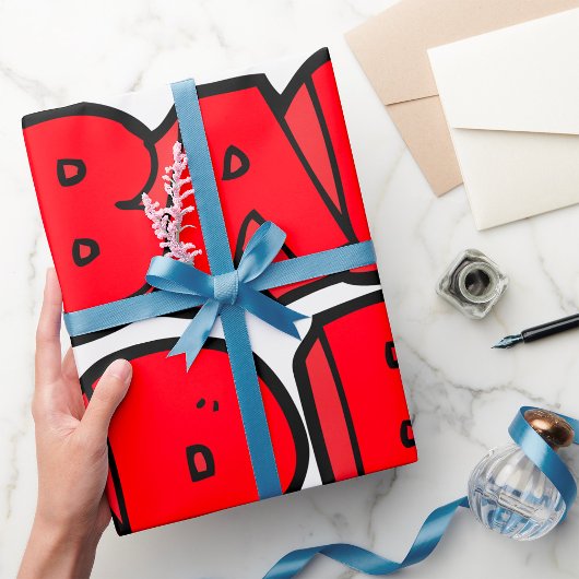 Vetgedrukte rode slechte graffiti stijl tekst cadeaupapier