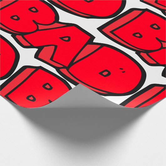 Vetgedrukte rode slechte graffiti stijl tekst cadeaupapier