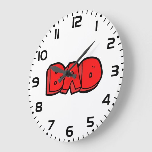 Vetgedrukte rode slechte graffiti stijl tekst grote klok (Hoek)