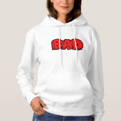 Vetgedrukte rode slechte graffiti stijl tekst hoodie (Voorkant)